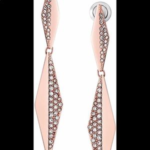 Fossil Diamond Drop Earrings (Rose Gold)